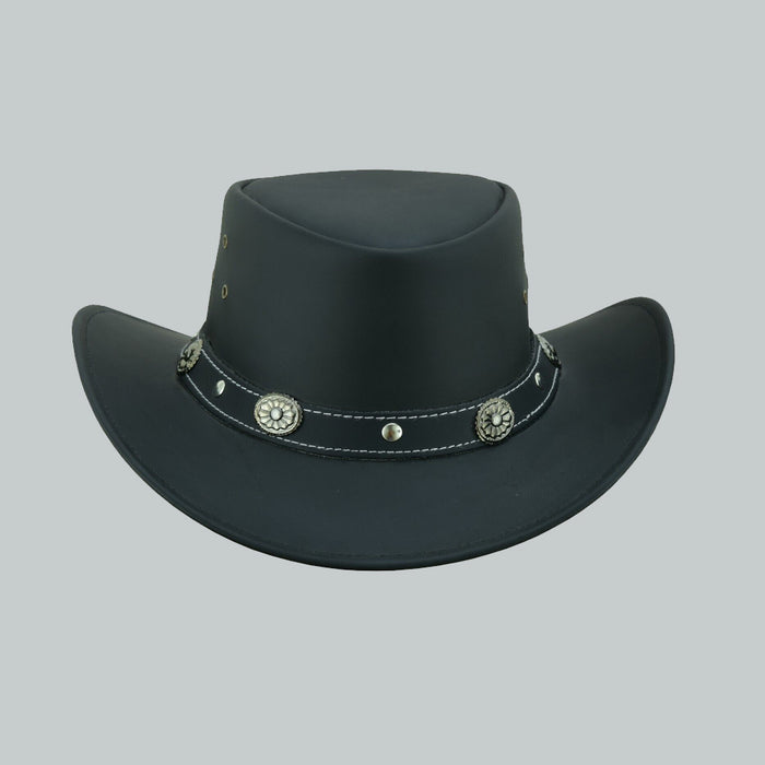black western capri leather hat