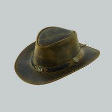 top of Vintage Sahara Style Leather Hats