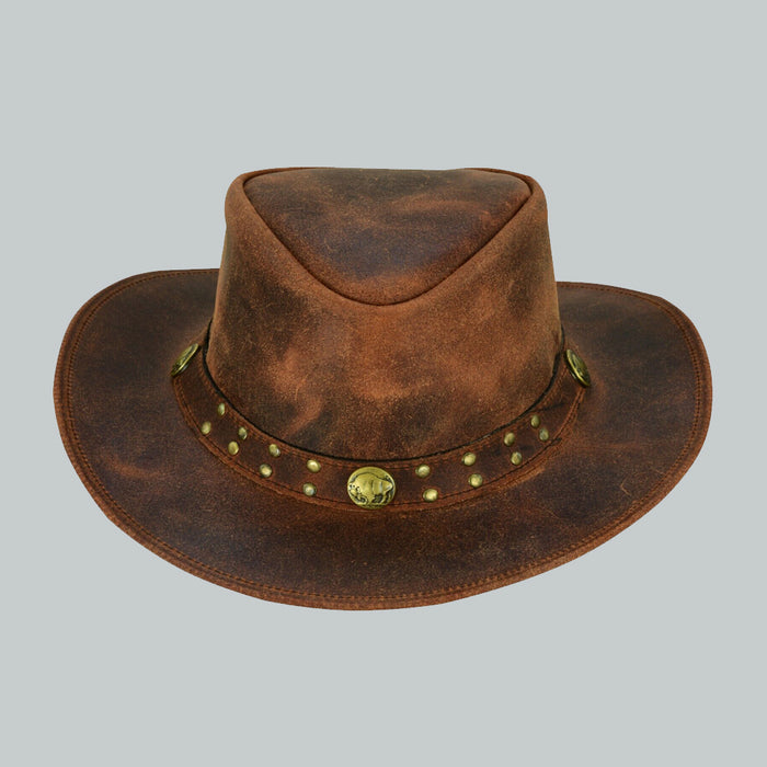 Brown leather hats for men