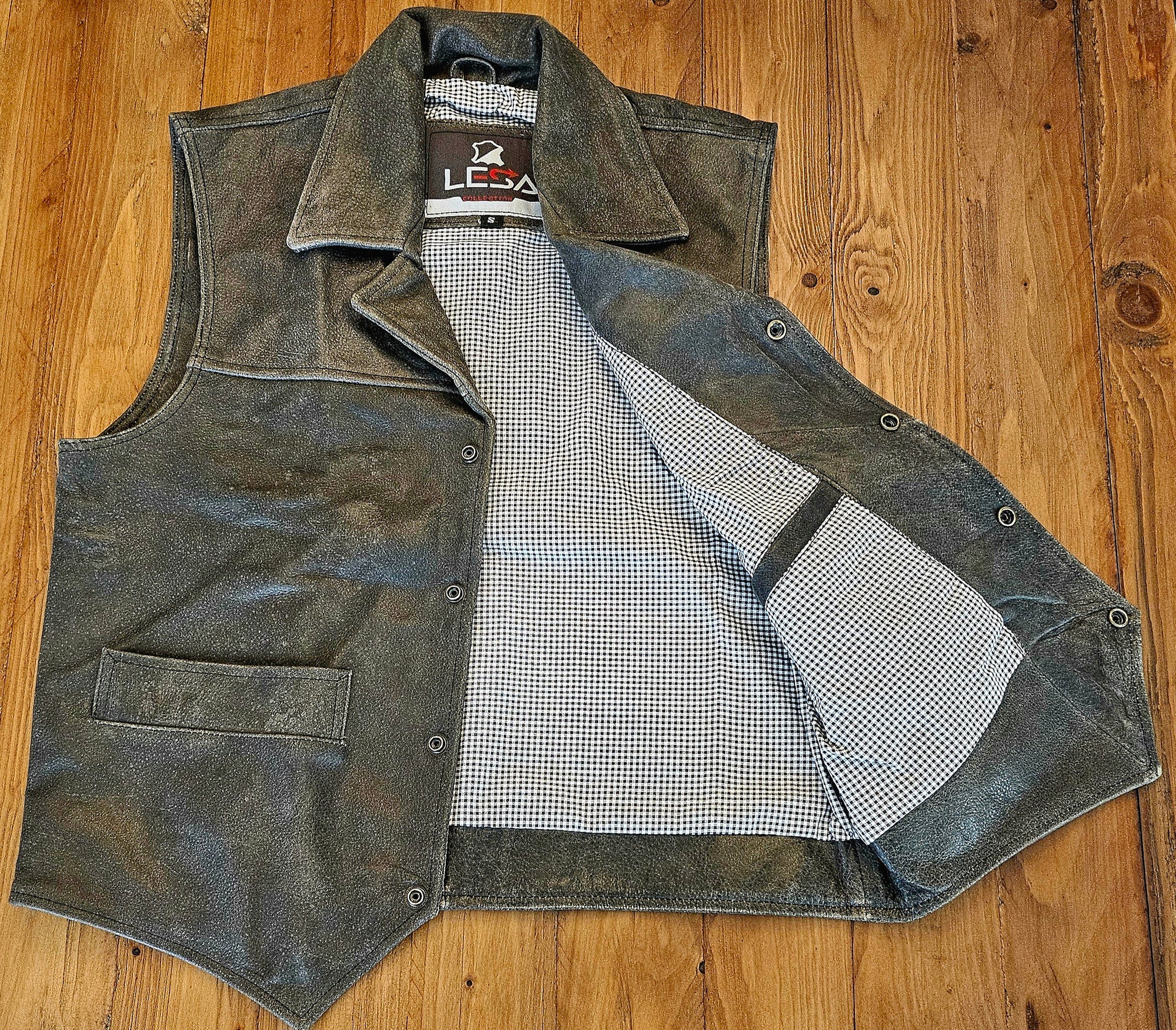 Men's Sleeveless Biker Style Leather Vest