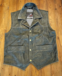 Men Genuine Leather Sleeveless Jacket