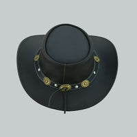real leather western cowboy capri hat
