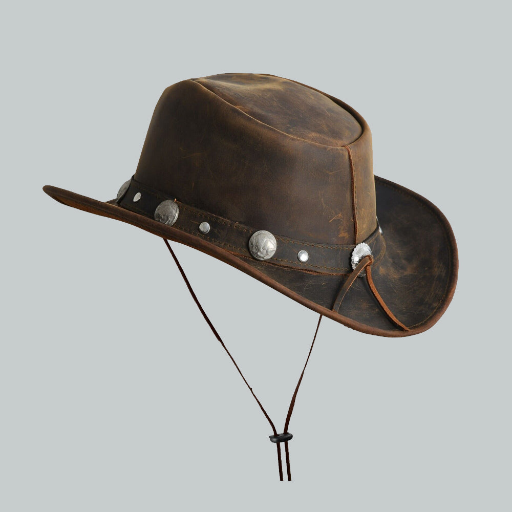 Genuine Cowboy Leather Hat for Men and Women