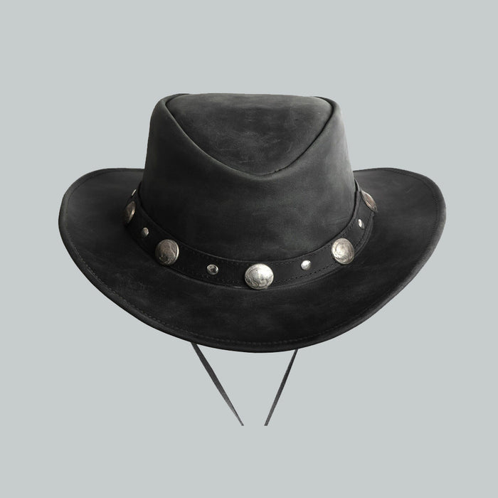 western bullring leather hat for men