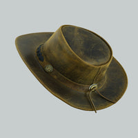 Sahara Leather Hats Western Style for Men and Women shapeable Wide Brim Vintage