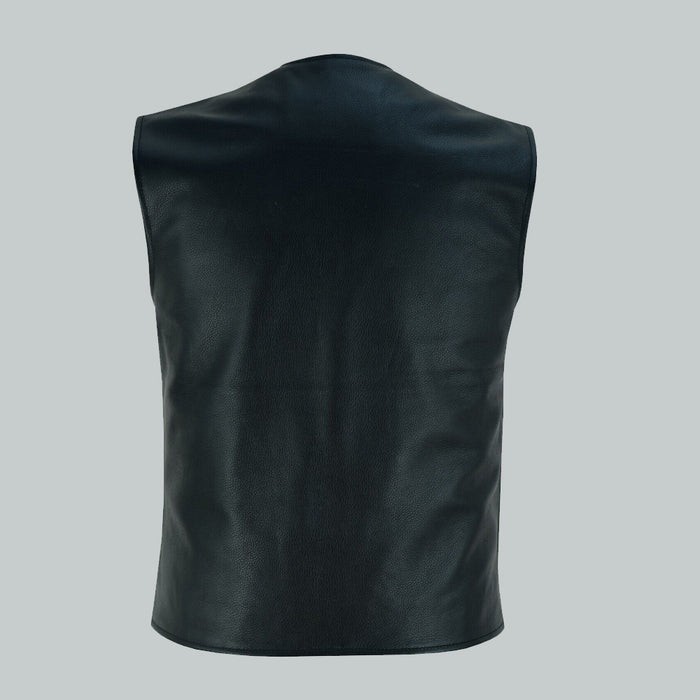 Men Multi Pockets Leather Vest