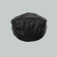Ivy Cap Black Gatsby Newsboy Faux Leather Hat