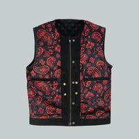 red stylish motorcycle vest for men